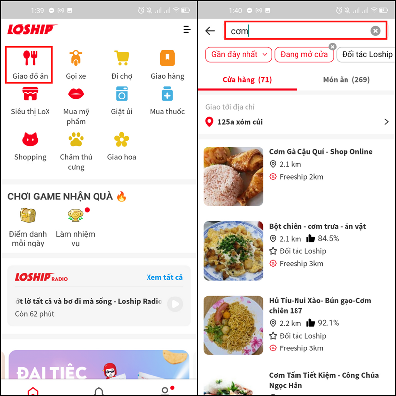Loship - App đặt đồ ăn online 