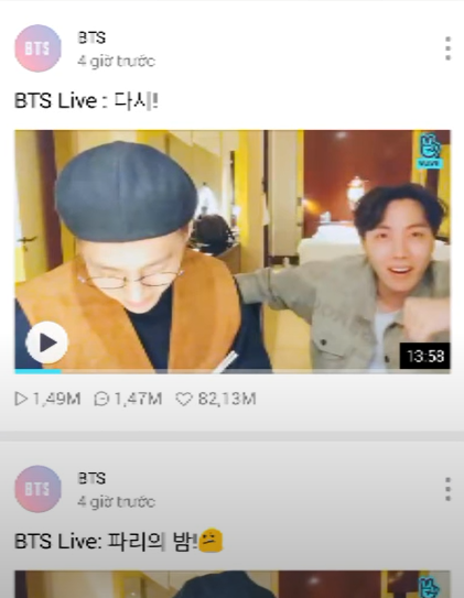 Cách xem BTS live trên Vlive