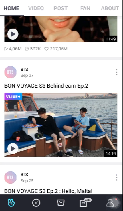 Cách xem BTS live trên Vlive