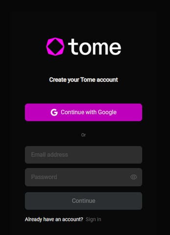 Cách đăng ký tài khoản Tome app