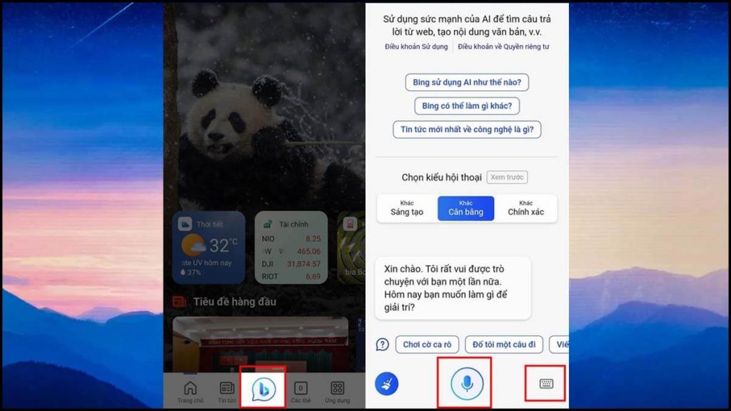 Cách sử dụng Bing AI chat trên điện thoại