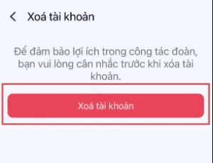 Cách xoá tài khoản app Thanh niên Việt Nam