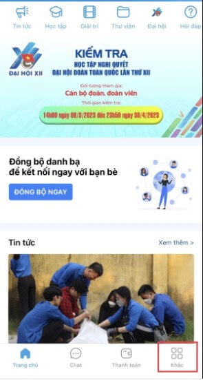 Cách xoá tài khoản app Thanh niên Việt Nam