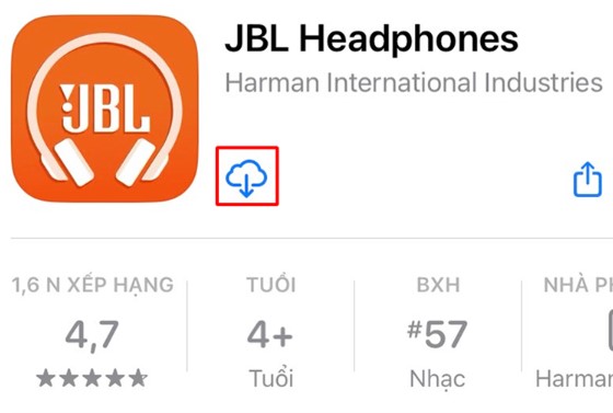 app tai nghe jbl trên ios