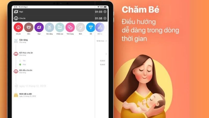 app theo dõi lượng sữa hút