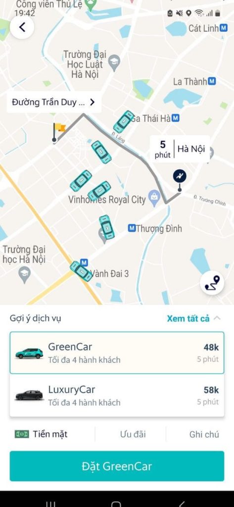 Cách đặt xe điện taxi Vinfast trên điện thoại 3