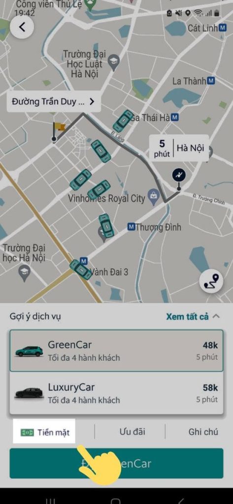 Cách đặt xe điện taxi Vinfast trên điện thoại 6