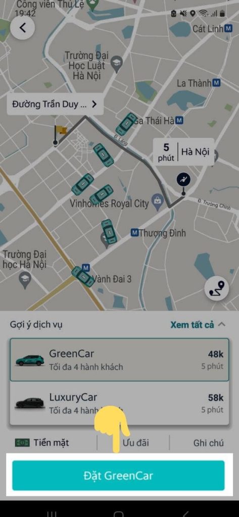 Cách đặt xe điện taxi Vinfast trên điện thoại 7