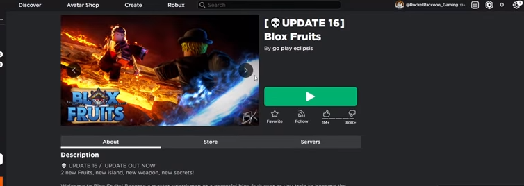 Cách lấy link server vip Blox Fruit 1
