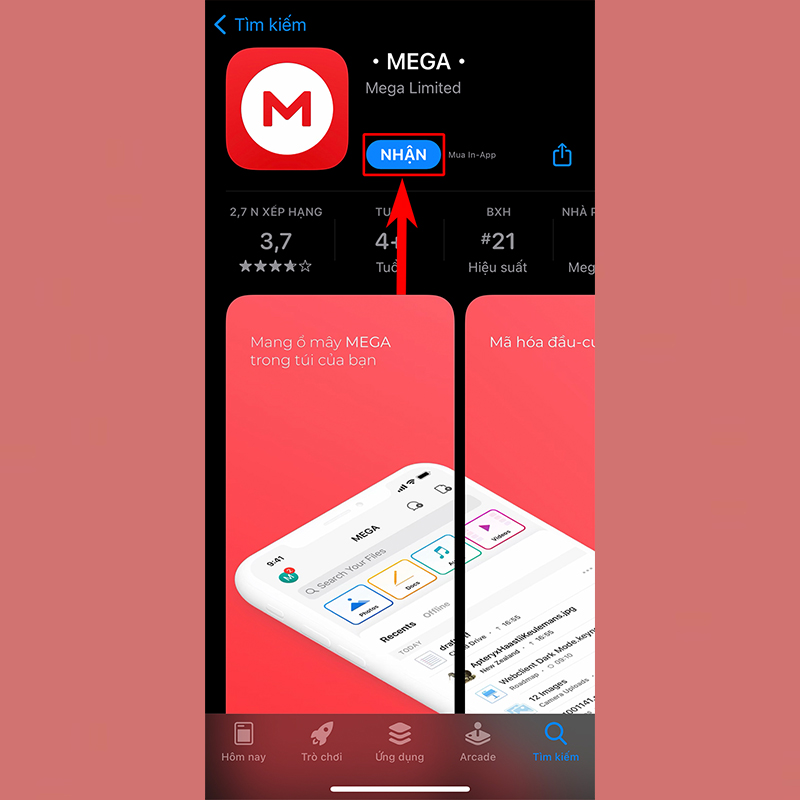 Cách tải app Mega trên iOS