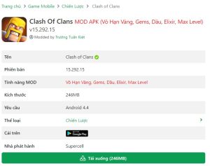 Top link tải Clash Of Clans hack vô hạn tiền, vô hạn lính apk mới nhất 2023